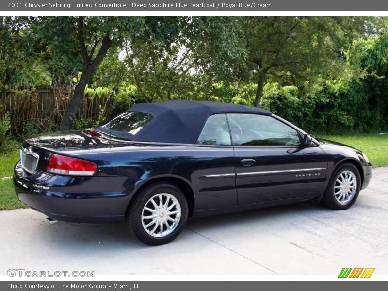 Deep Sapphire Blue Pearlcoat / Royal Blue/Cream 2001 Chrysler Sebring Limited Convertible