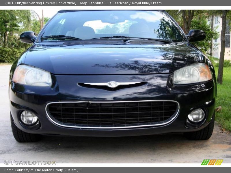 Deep Sapphire Blue Pearlcoat / Royal Blue/Cream 2001 Chrysler Sebring Limited Convertible