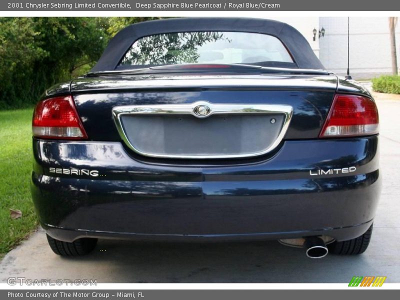 Deep Sapphire Blue Pearlcoat / Royal Blue/Cream 2001 Chrysler Sebring Limited Convertible