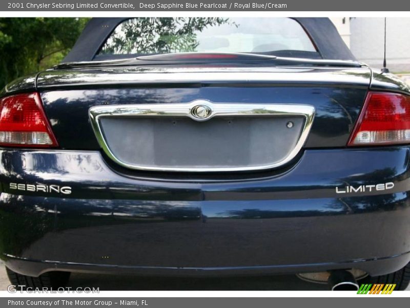 Deep Sapphire Blue Pearlcoat / Royal Blue/Cream 2001 Chrysler Sebring Limited Convertible