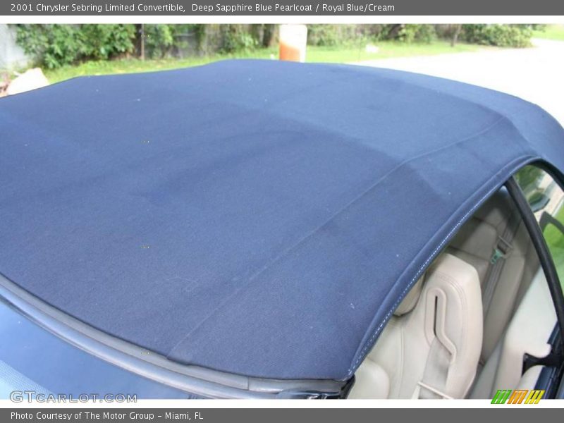 Deep Sapphire Blue Pearlcoat / Royal Blue/Cream 2001 Chrysler Sebring Limited Convertible