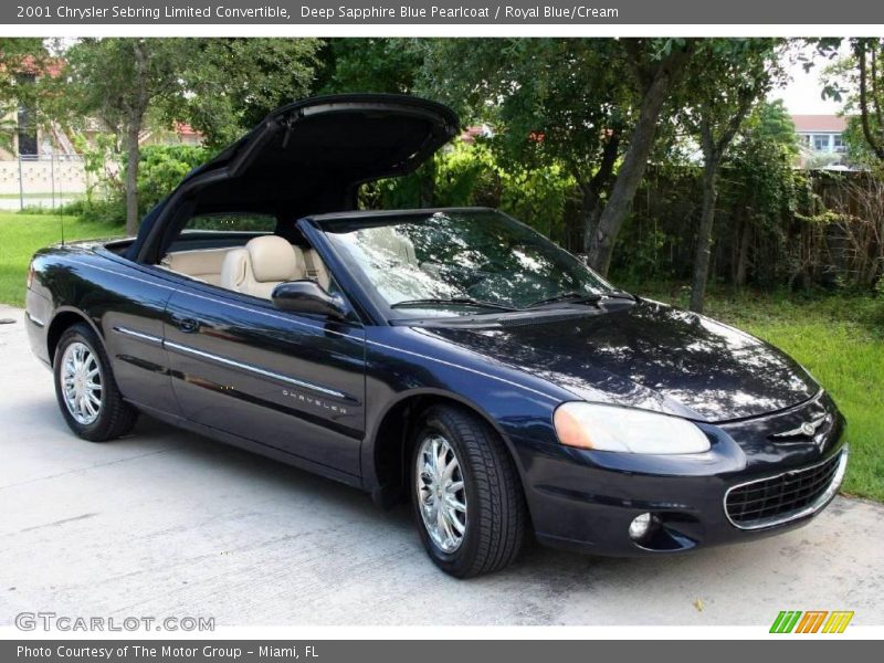 Deep Sapphire Blue Pearlcoat / Royal Blue/Cream 2001 Chrysler Sebring Limited Convertible