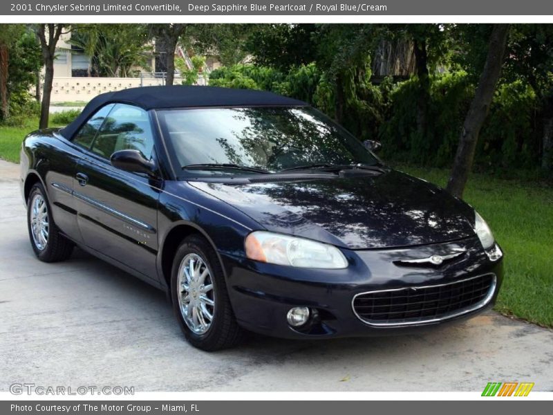 Deep Sapphire Blue Pearlcoat / Royal Blue/Cream 2001 Chrysler Sebring Limited Convertible