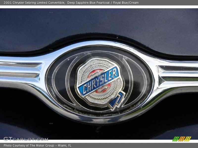 Deep Sapphire Blue Pearlcoat / Royal Blue/Cream 2001 Chrysler Sebring Limited Convertible