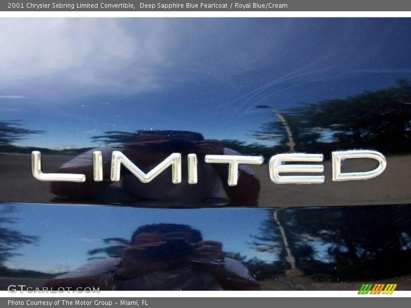Deep Sapphire Blue Pearlcoat / Royal Blue/Cream 2001 Chrysler Sebring Limited Convertible