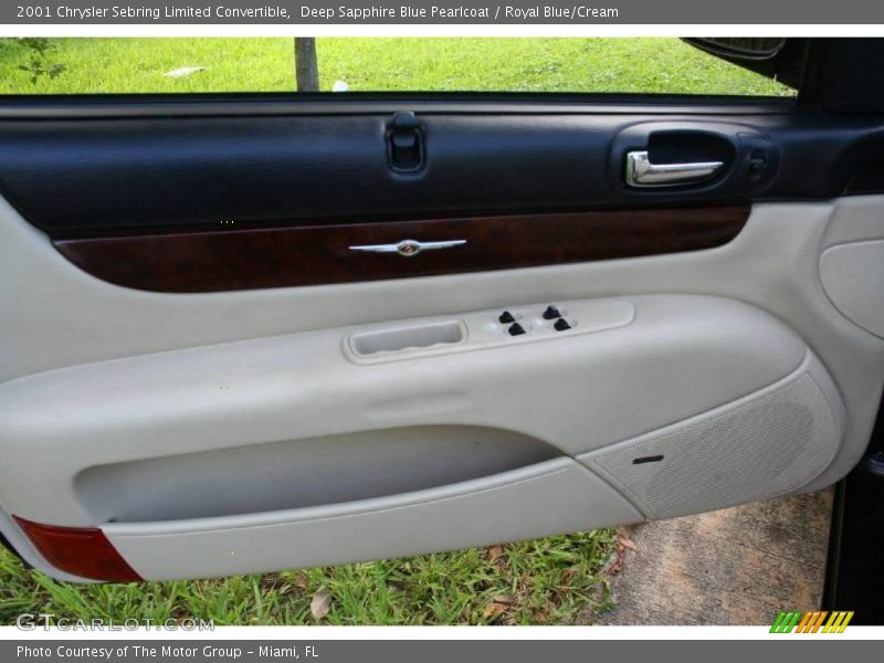 Deep Sapphire Blue Pearlcoat / Royal Blue/Cream 2001 Chrysler Sebring Limited Convertible