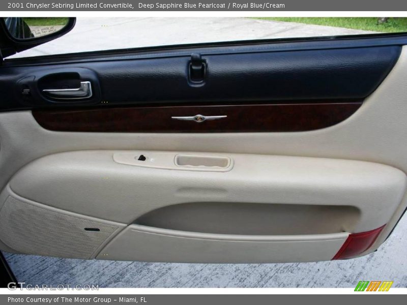 Deep Sapphire Blue Pearlcoat / Royal Blue/Cream 2001 Chrysler Sebring Limited Convertible