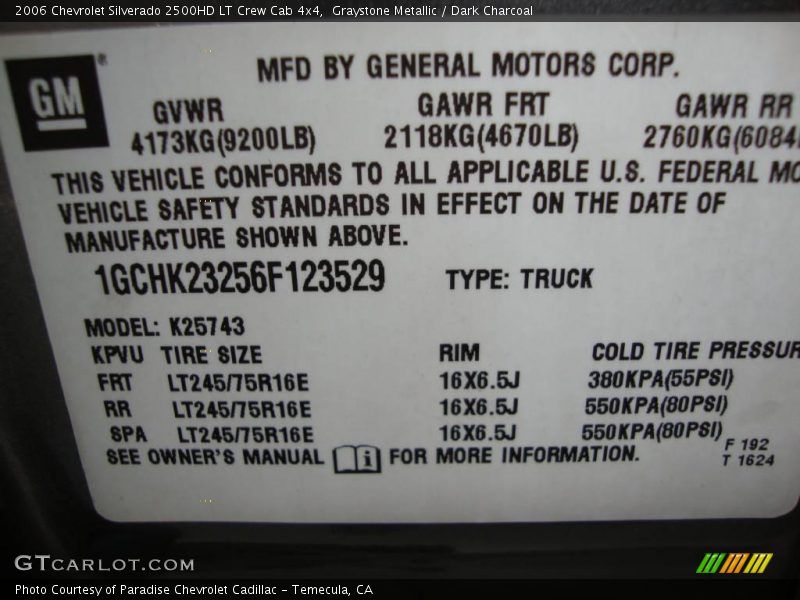 Graystone Metallic / Dark Charcoal 2006 Chevrolet Silverado 2500HD LT Crew Cab 4x4