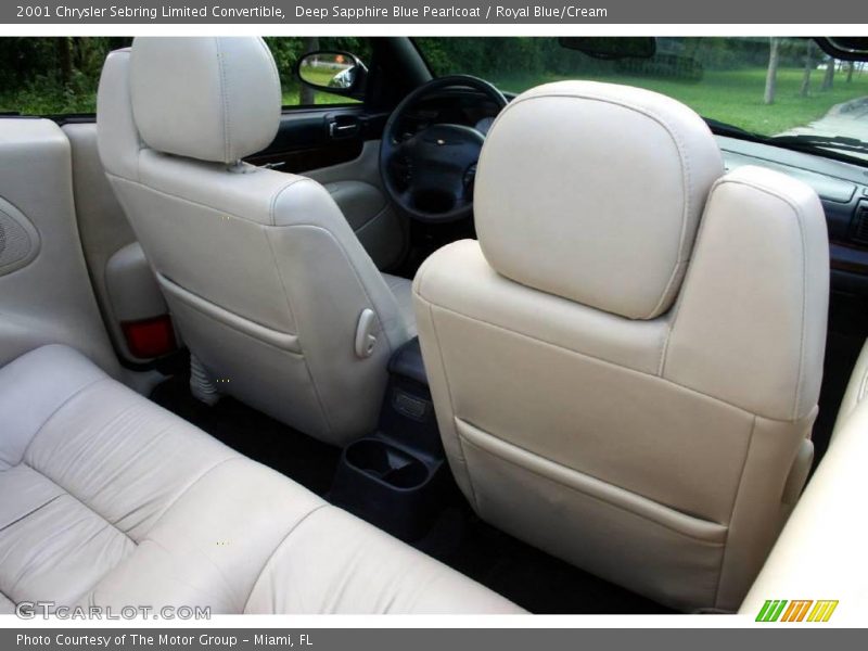 Deep Sapphire Blue Pearlcoat / Royal Blue/Cream 2001 Chrysler Sebring Limited Convertible