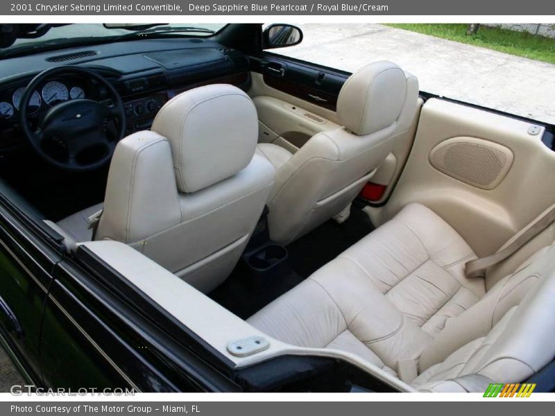 Deep Sapphire Blue Pearlcoat / Royal Blue/Cream 2001 Chrysler Sebring Limited Convertible