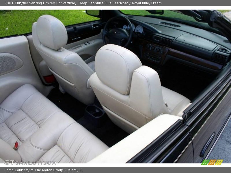 Deep Sapphire Blue Pearlcoat / Royal Blue/Cream 2001 Chrysler Sebring Limited Convertible