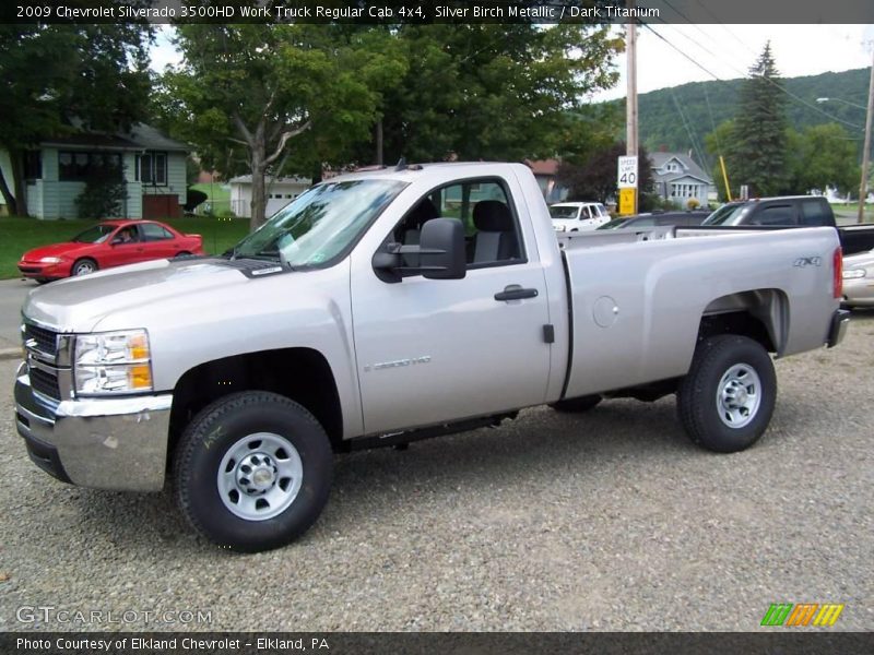 Silver Birch Metallic / Dark Titanium 2009 Chevrolet Silverado 3500HD Work Truck Regular Cab 4x4