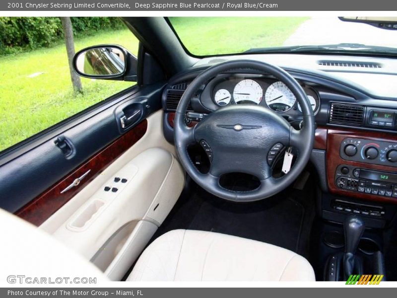 Deep Sapphire Blue Pearlcoat / Royal Blue/Cream 2001 Chrysler Sebring Limited Convertible