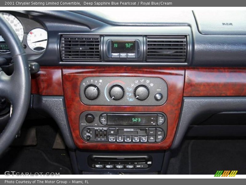 Deep Sapphire Blue Pearlcoat / Royal Blue/Cream 2001 Chrysler Sebring Limited Convertible