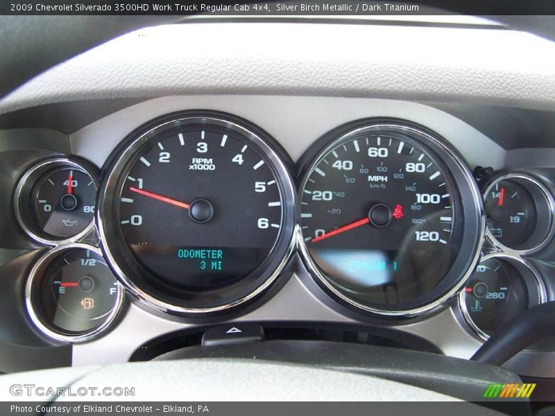 Silver Birch Metallic / Dark Titanium 2009 Chevrolet Silverado 3500HD Work Truck Regular Cab 4x4