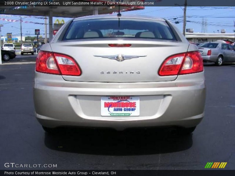 Light Sandstone Metallic / Dark Khaki/Light Graystone 2008 Chrysler Sebring LX Sedan