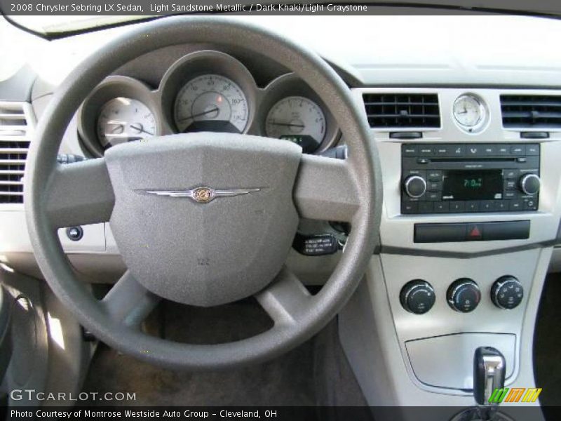Light Sandstone Metallic / Dark Khaki/Light Graystone 2008 Chrysler Sebring LX Sedan