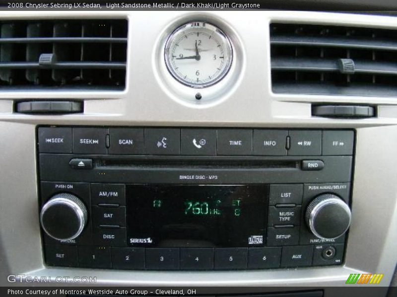 Light Sandstone Metallic / Dark Khaki/Light Graystone 2008 Chrysler Sebring LX Sedan
