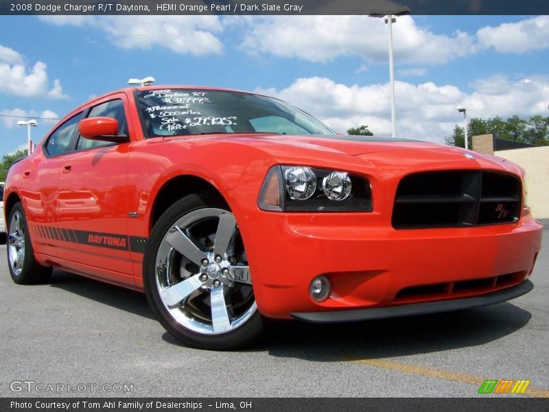 HEMI Orange Pearl / Dark Slate Gray 2008 Dodge Charger R/T Daytona