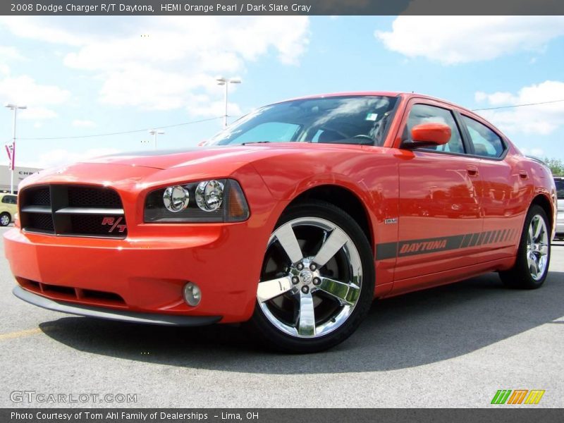 HEMI Orange Pearl / Dark Slate Gray 2008 Dodge Charger R/T Daytona