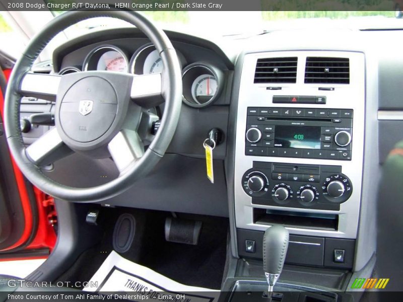 HEMI Orange Pearl / Dark Slate Gray 2008 Dodge Charger R/T Daytona