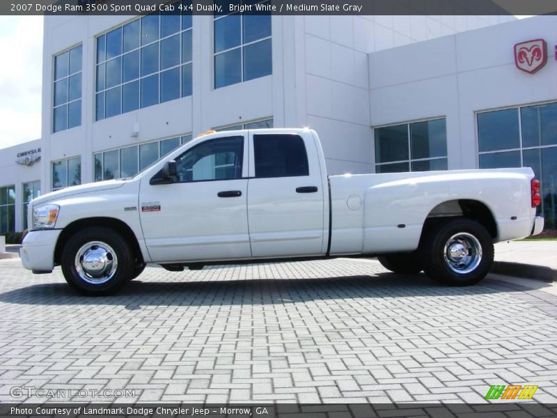 Bright White / Medium Slate Gray 2007 Dodge Ram 3500 Sport Quad Cab 4x4 Dually