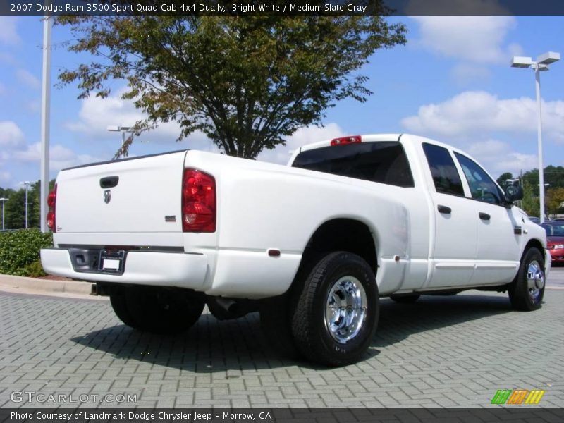 Bright White / Medium Slate Gray 2007 Dodge Ram 3500 Sport Quad Cab 4x4 Dually
