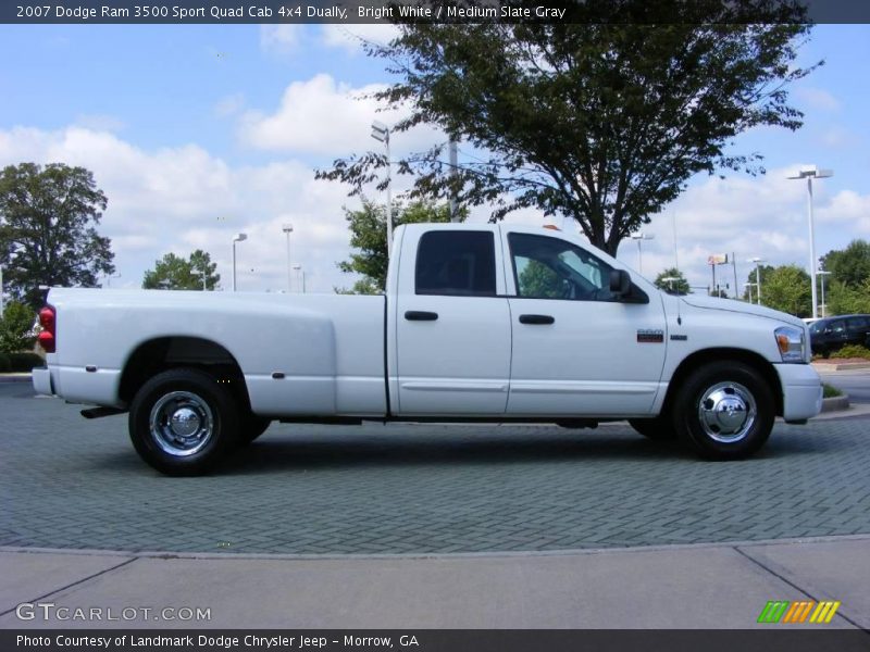 Bright White / Medium Slate Gray 2007 Dodge Ram 3500 Sport Quad Cab 4x4 Dually