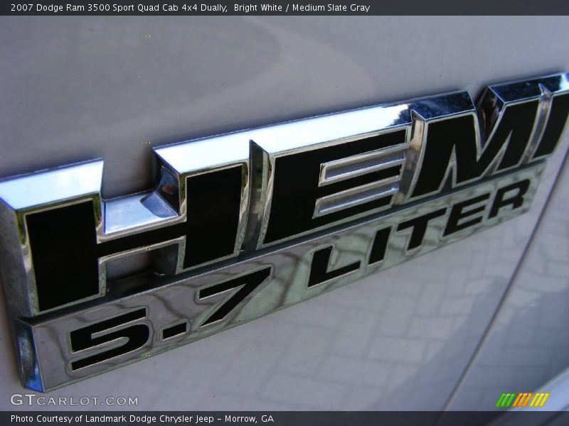 Bright White / Medium Slate Gray 2007 Dodge Ram 3500 Sport Quad Cab 4x4 Dually