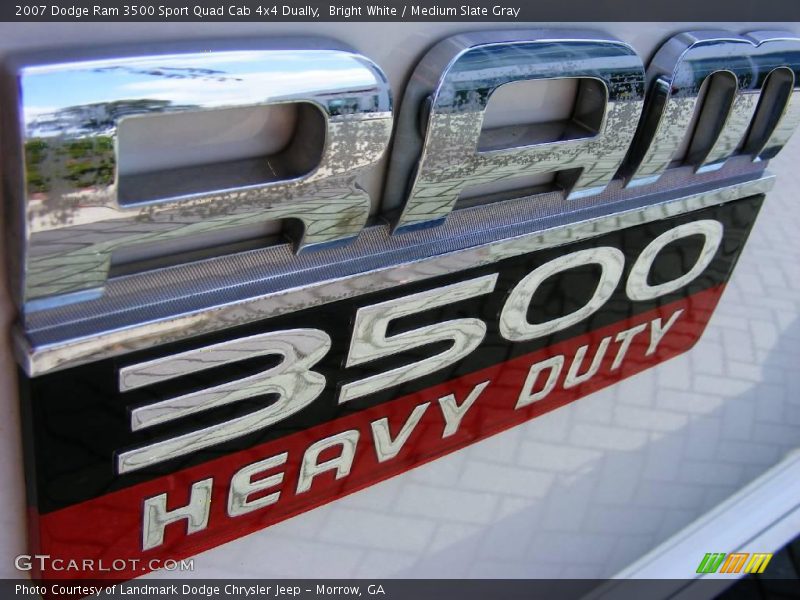 Bright White / Medium Slate Gray 2007 Dodge Ram 3500 Sport Quad Cab 4x4 Dually