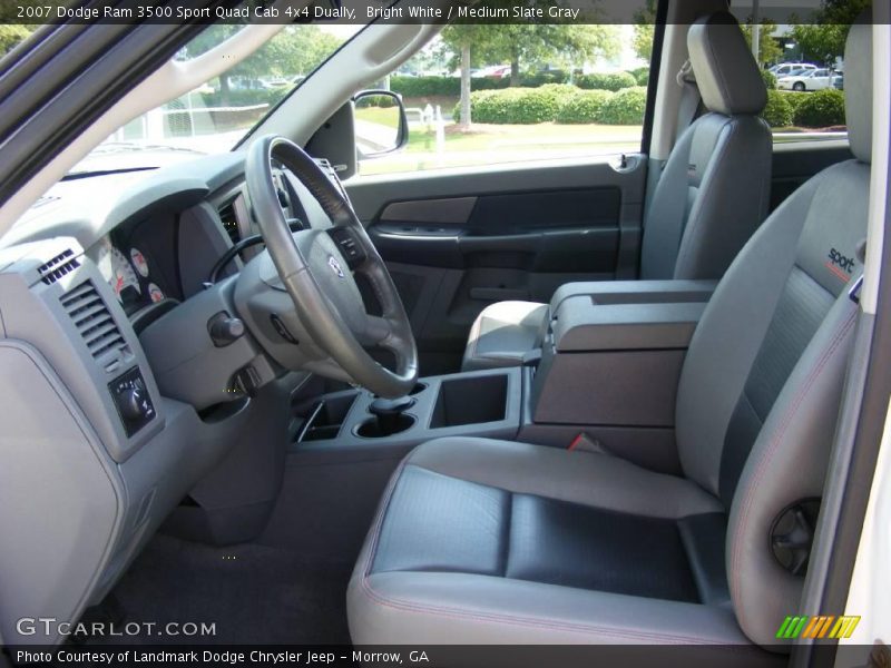 Bright White / Medium Slate Gray 2007 Dodge Ram 3500 Sport Quad Cab 4x4 Dually