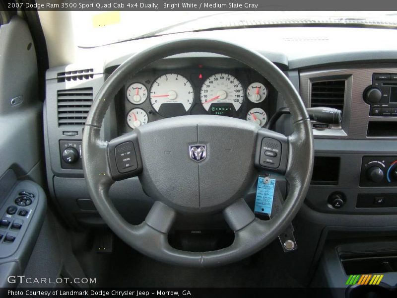 Bright White / Medium Slate Gray 2007 Dodge Ram 3500 Sport Quad Cab 4x4 Dually