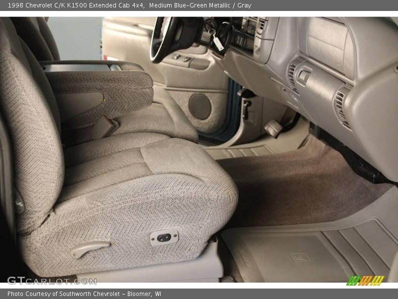 Medium Blue-Green Metallic / Gray 1998 Chevrolet C/K K1500 Extended Cab 4x4