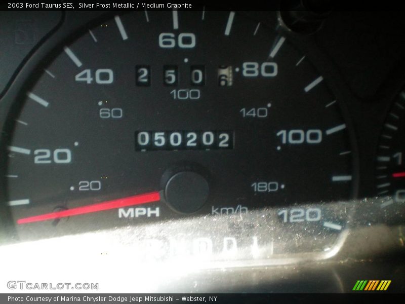 Silver Frost Metallic / Medium Graphite 2003 Ford Taurus SES