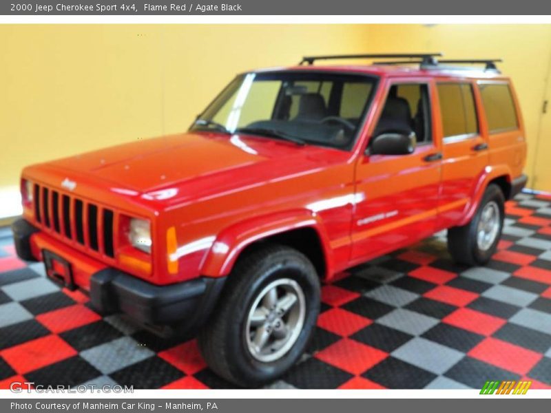 Flame Red / Agate Black 2000 Jeep Cherokee Sport 4x4