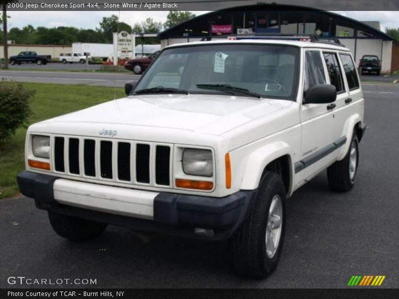 Stone White / Agate Black 2000 Jeep Cherokee Sport 4x4