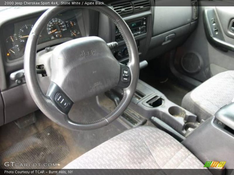 Stone White / Agate Black 2000 Jeep Cherokee Sport 4x4