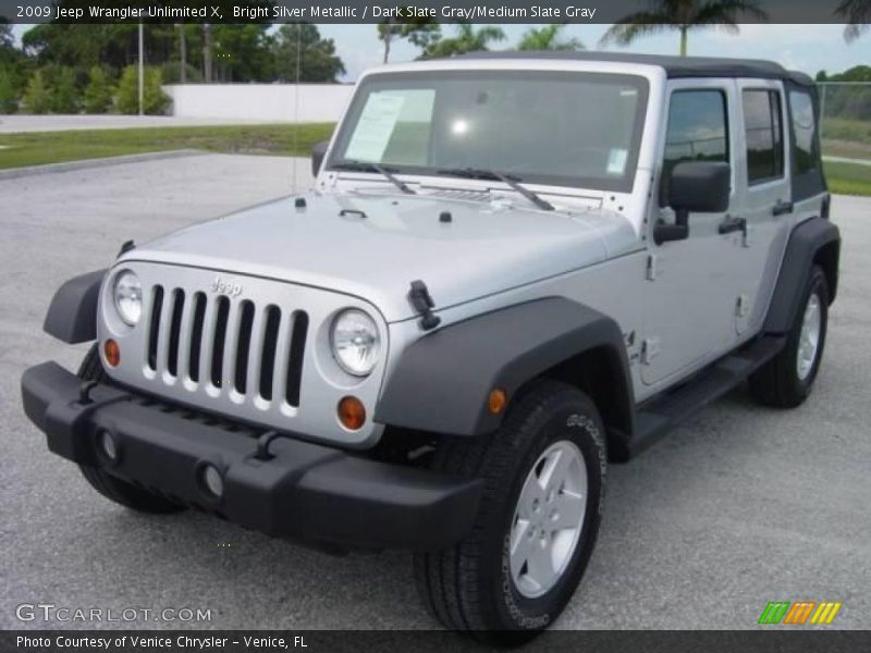 Bright Silver Metallic / Dark Slate Gray/Medium Slate Gray 2009 Jeep Wrangler Unlimited X