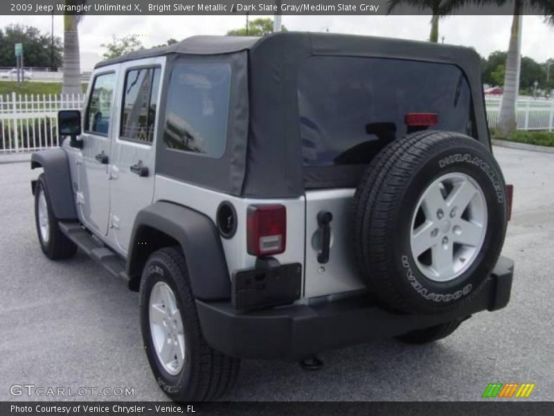 Bright Silver Metallic / Dark Slate Gray/Medium Slate Gray 2009 Jeep Wrangler Unlimited X