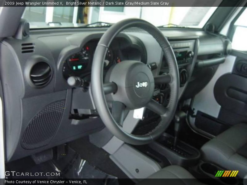 Bright Silver Metallic / Dark Slate Gray/Medium Slate Gray 2009 Jeep Wrangler Unlimited X