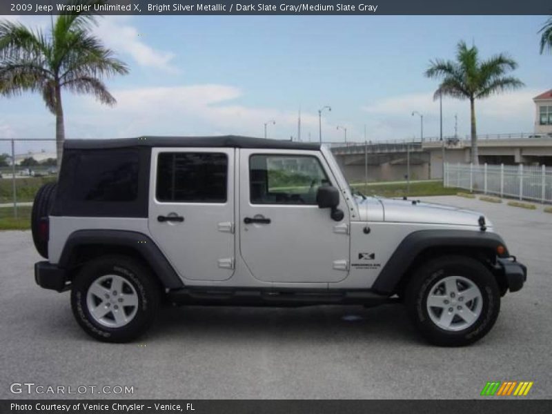 Bright Silver Metallic / Dark Slate Gray/Medium Slate Gray 2009 Jeep Wrangler Unlimited X