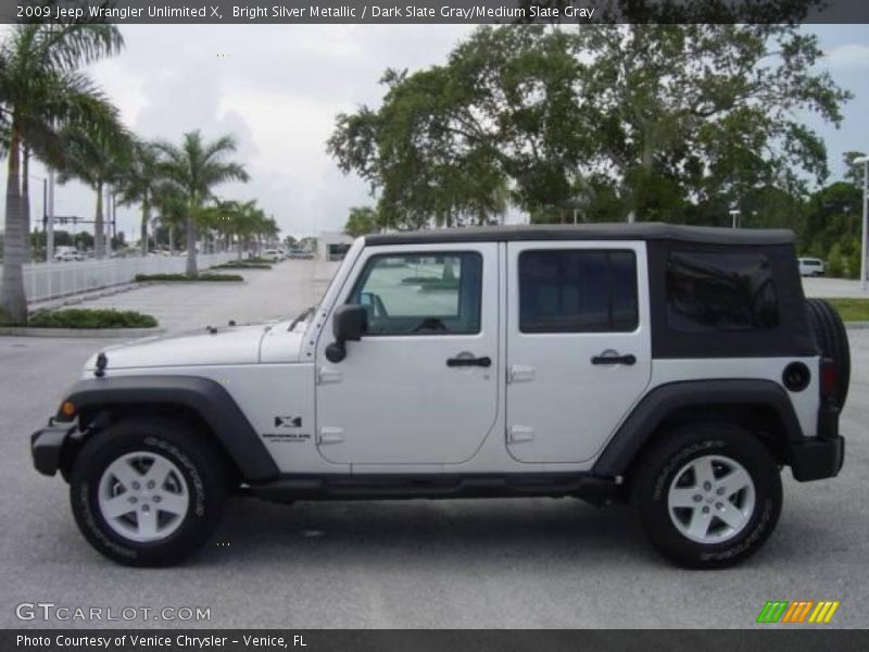 Bright Silver Metallic / Dark Slate Gray/Medium Slate Gray 2009 Jeep Wrangler Unlimited X