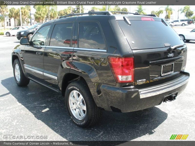Brilliant Black Crystal Pearl / Dark Khaki/Light Graystone Royal Leather 2009 Jeep Grand Cherokee Limited
