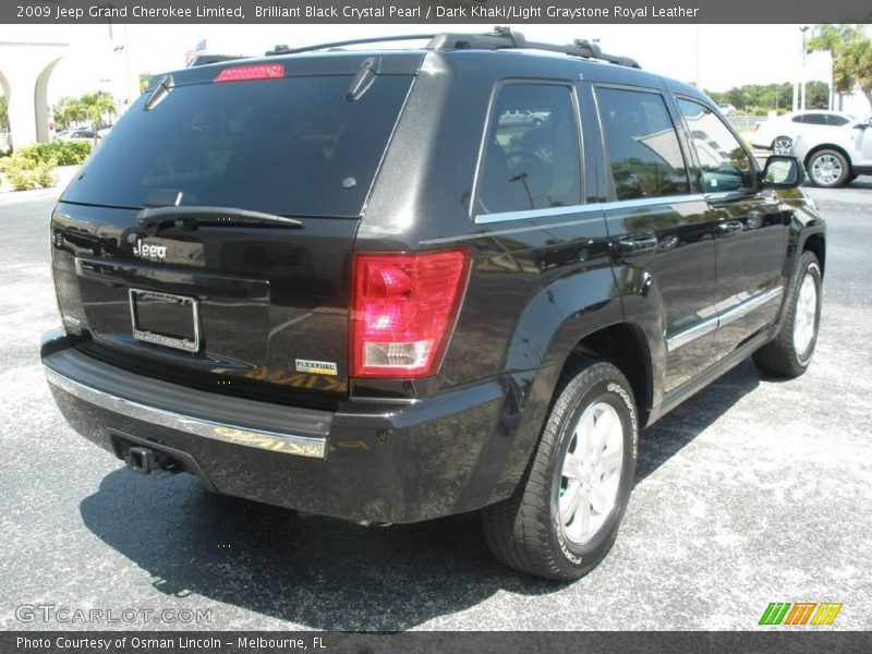 Brilliant Black Crystal Pearl / Dark Khaki/Light Graystone Royal Leather 2009 Jeep Grand Cherokee Limited