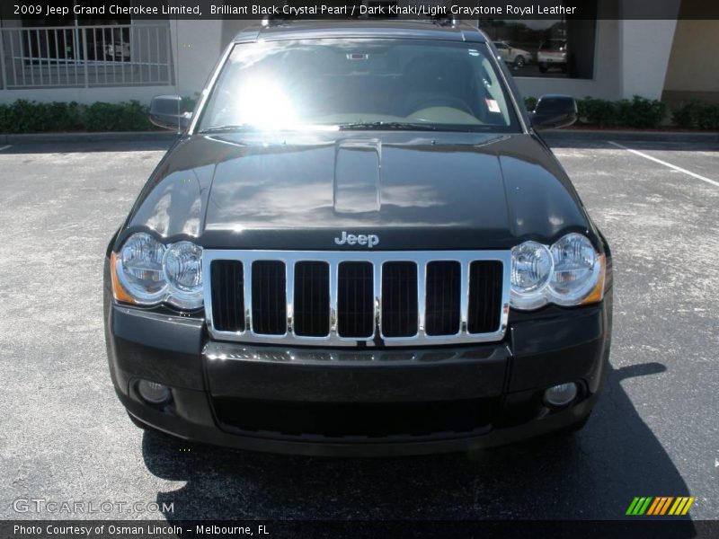 Brilliant Black Crystal Pearl / Dark Khaki/Light Graystone Royal Leather 2009 Jeep Grand Cherokee Limited