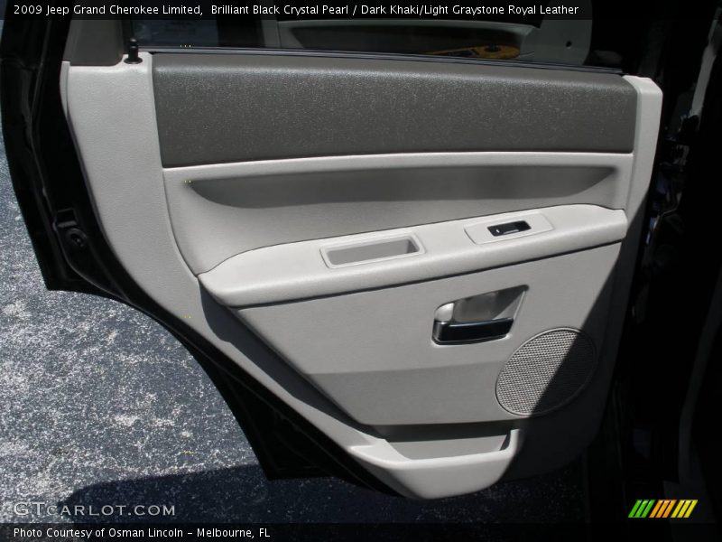 Brilliant Black Crystal Pearl / Dark Khaki/Light Graystone Royal Leather 2009 Jeep Grand Cherokee Limited
