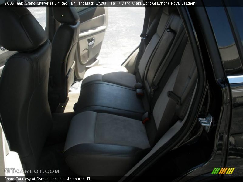 Brilliant Black Crystal Pearl / Dark Khaki/Light Graystone Royal Leather 2009 Jeep Grand Cherokee Limited