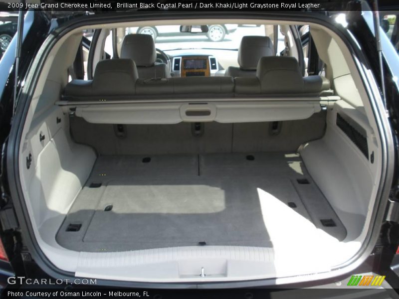 Brilliant Black Crystal Pearl / Dark Khaki/Light Graystone Royal Leather 2009 Jeep Grand Cherokee Limited