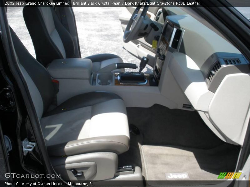 Brilliant Black Crystal Pearl / Dark Khaki/Light Graystone Royal Leather 2009 Jeep Grand Cherokee Limited