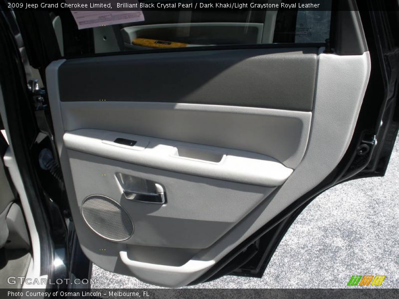 Brilliant Black Crystal Pearl / Dark Khaki/Light Graystone Royal Leather 2009 Jeep Grand Cherokee Limited